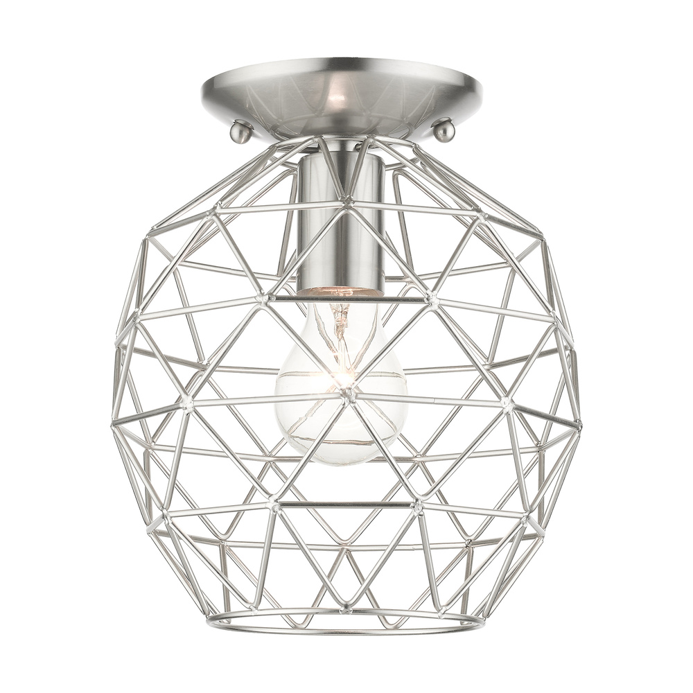 1 Lt Brushed Nickel Flush Mount