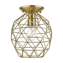 Livex Lighting 46598-01 - 1 Lt Antique Brass Flush Mount