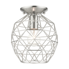 Livex Lighting 46598-91 - 1 Lt Brushed Nickel Flush Mount