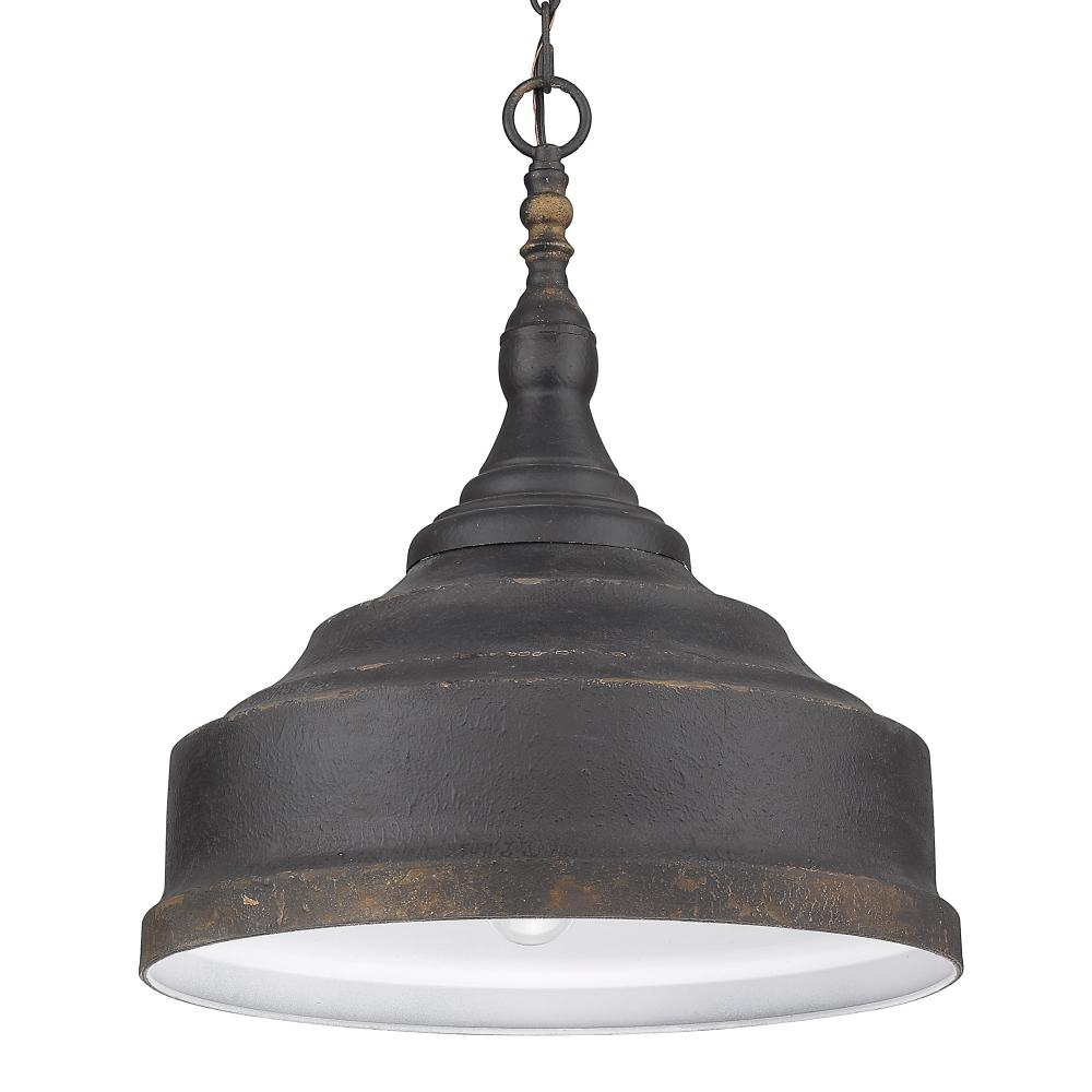 Keating 3 Light Pendant in Antique Black Iron