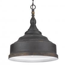 Golden 0806-3P ABI - Keating 3 Light Pendant in Antique Black Iron