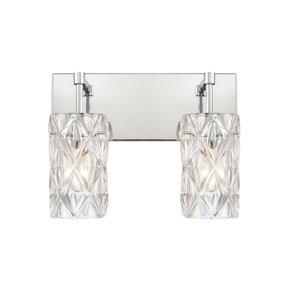 Forma de Crystal 14'' Wide 2-Light Vanity Light - Polished Chrome